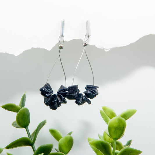 Blue Goldstone Brilliance Teardrop Earrings