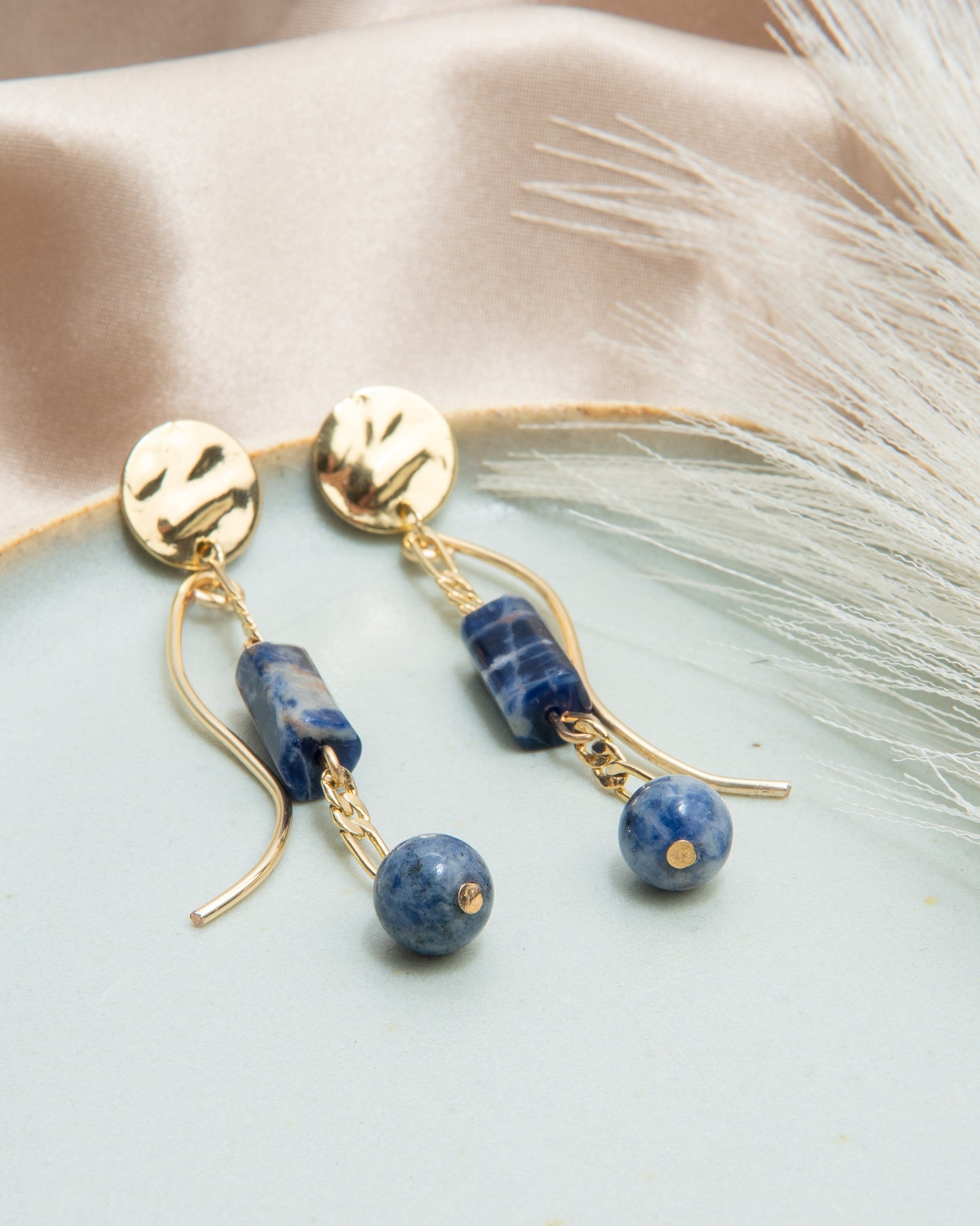 Blue Ray Drop Earrings