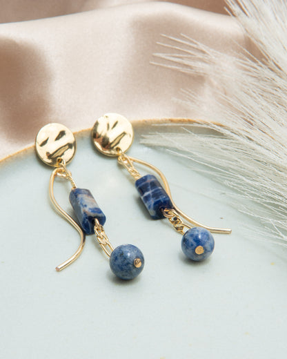 Blue Ray Drop Earrings