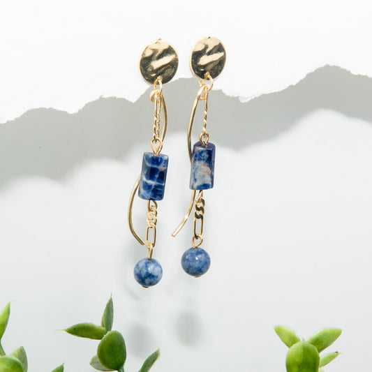 Blue Ray Drop Earrings